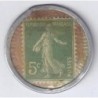 CREDIT LYONNAIS - 5 CENTIMES SEMEUSE 1920 - VERT/ROUGE - TRES BEAU +