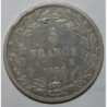 FRANCE - KM 738 - 5 FRANCS 1830 A - Paris - TYPE LOUIS PHILIPPE WITHOUT THE 'I' - RAISED LETTERING EDGE