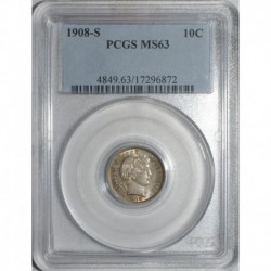 USA - 1 DIME - 1908 S - SPL - PCGS MS63