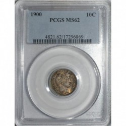 UNITED STATES - KM 113 - 1 DIME 1900 - TYPE BARBER DIME - PCGS MS 62