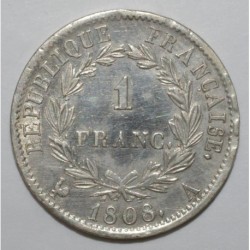 FRANCE - KM 682 - 1 FRANC 1808 A - Paris -  TYPE NAPOLEON 1er - Rerverse République