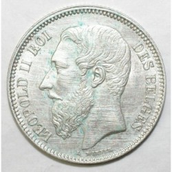 BELGIUM - KM 30 - 2 FRANCS 1867 - LEOPOLD II - FRENCH LEGEND - WITH CROSS
