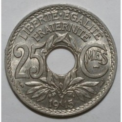FRANCE - KM 867 - 25 CENTIMES 1915 - TYPE LINDAUER