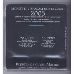 SAINT-MARIN - MINI KIT EURO BU 2003 - 2 PIECES 20 CT + 50 CT
