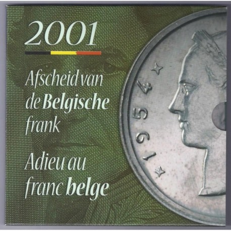 BELGIUM - COFFRET BRILLANT UNIVERSEL  2001 - 11 Pièces - Adieu au Franc Belge