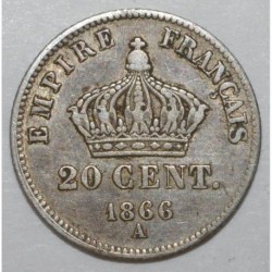 FRANCE - KM 805 - 20 CENTIMES 1866 A - Paris - TYPE NAPOLÉON III