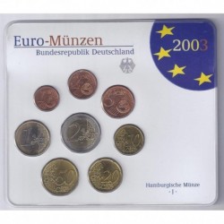 GERMANY - Set of 8 euro coins 2003 J - Hamburg