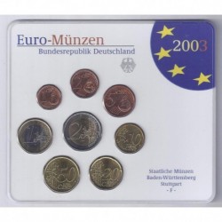 GERMANY - Set of 8 euro coins 2003 F - Stuttgart