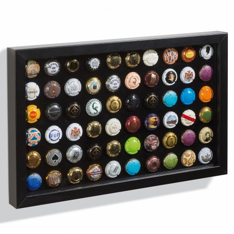 VITRINE FINESTRA P60 NOIRE POUR 60 PLAQUES DE MUSELET OU CAPSULES DE BIERES - REF 345773