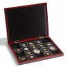 COFFRET NUMISMATIQUE EN BOIS POUR 20 QUADRUM OU MONNAIES SOUS ETUIS - REF 341012