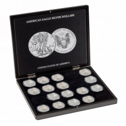 COFFRET POUR 20 PIÉCES SOUS CAPSULES SILVER EAGLE, PANDA, MAPPLE LEAF, KOALA, ETC