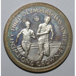 ISLE OF MAN - KM 118a - 1 CROWN 1984 - TWO RUNNERS