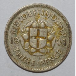 GRANDE BRETAGNE - KM 848 - 3 PENCE 1943 - George VI