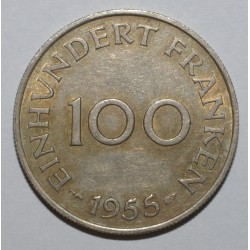 ALLEMAGNE - SARRE - KM 4 - 100 FRANKEN 1955