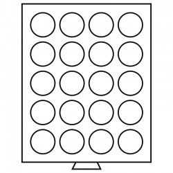 Médailliers MB cases rondes de 21.5 à 41 mm - Format extérieur 236 x 303 x 20 mm