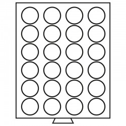 Médailliers MB cases rondes de 21.5 à 41 mm - Format extérieur 236 x 303 x 20 mm