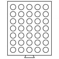 Médailliers MB cases rondes de 21.5 à 41 mm - Format extérieur 236 x 303 x 20 mm