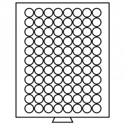 Médailliers MB cases rondes de 21.5 à 41 mm - Format extérieur 236 x 303 x 20 mm