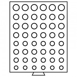 Médailliers MB cases rondes de 21.5 à 41 mm - Format extérieur 236 x 303 x 20 mm