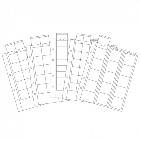 Set of 5 OPTIMA sheets for coins - OPTIMA 20 to 65