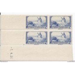 TIMBRES FRANCE - COIN DATE - 2 FRANCS BLEU - 1.4.38 - LE MOULIN DE DAUDÉ - YVERT ET TELLIER 311