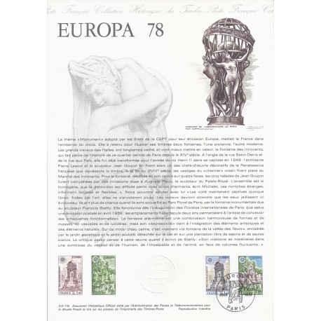 75 - PARIS - TIMBRES 1.00 ET 1.50 FRANCS - 06/05/1978 - EUROPA 78