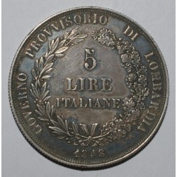 ITALIE - C 22.1 - LOMBARDIE - 5 LIRE 1848 M - Milan