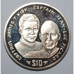 LIBERIA - KM 129 - 10 DOLLAR 1995 - STAR TREK - KAPITÄN JAMES T. KIRK AND JEAN-LUC PICARD