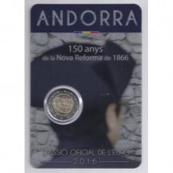 ANDORRA - 2 EURO 2016 - 150th Anniversary of the New Reform - COINCARD