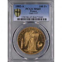 FRANKREICH - KM 832 - 100 FRANCS 1882 A - PCGS MS 65