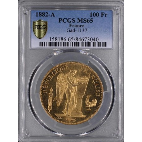 FRANCE - KM 832 - 100 FRANCS 1882 A - PCGS MS 65