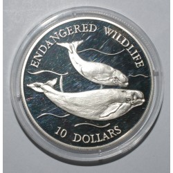 NIUE - KM 74 - 10 DOLLARS 1992 - ENDANGERED WILDLIFE - WHALES