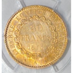 Gad 1063 - 20 FRANCS 1875 A - OR - GENIE - OR - PCGS GENUINE