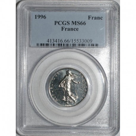 FRANCE - KM 925.1 - 1 FRANC 1996 TYPE SOWER - PCGS MS 66