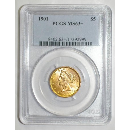 VEREINIGTE STAATEN - KM 101 - 5 DOLLAR 1901 - LIBERTY - GOLD - PCGS MS 63 +