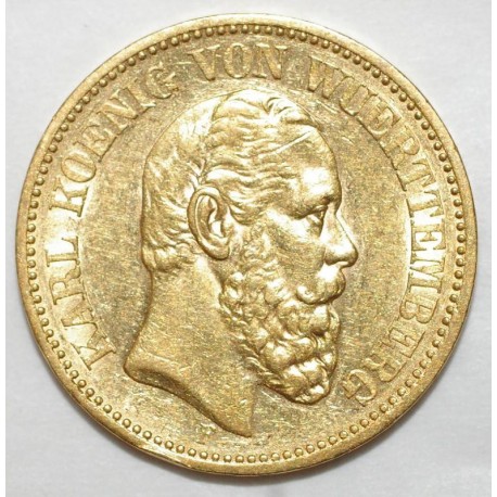 DEUTSCHLAND - WURTTEMBERG - KM 622 - 20 MARK 1872 F - Stuttgart - GOLD