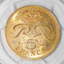 MONACO - 5 FRANCS 1971 - OR - FDC 66 - GradÃ© PCGS SP66