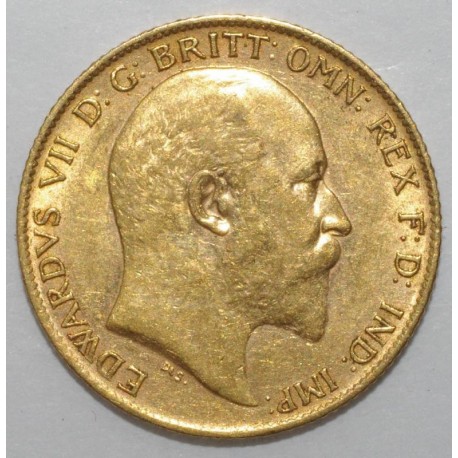 GREAT BRITAIN - KM 804 - EDWARD VII - 1/2 SOUVERAIN OR 1909 - TTB