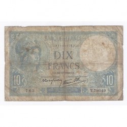 FAY 07/18 - 10 FRANCS MINERVE - 24/10/1940 - TRES BEAU - PICK 84