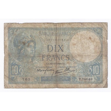 FAY 07/18 - 10 FRANCS MINERVE - 24/10/1940 - TRES BEAU - PICK 84