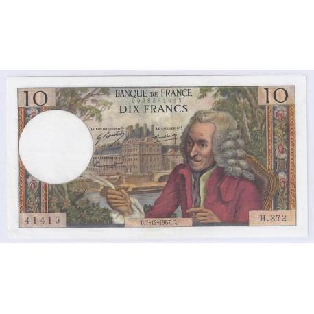 FAY 62/30 - 10 FRANCS VOLTAIRE - 07/12/1967 - SUPERBE - PICK 147