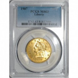 UNITED STATES - KM 102 - 10 DOLLARS 1907 - LIBERTY - CORONET HEAD - GOLD - PCGS MS 63