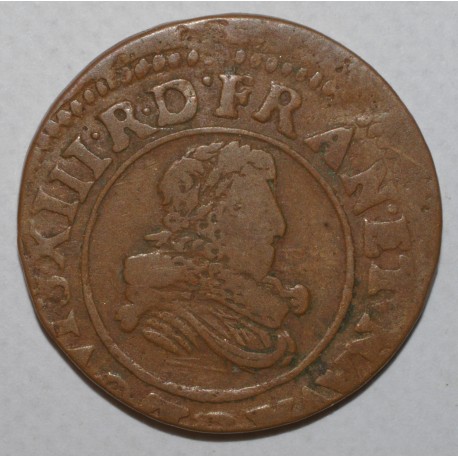 Gad 9a - LOUIS XIII - DOUBLE TOURNOIS - 1632 D  - LYON - TRES BEAU +