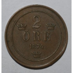 SUÈDE - KM 735 - 2 ORE 1874 - Oscar II