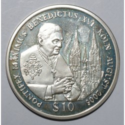 SIERRA LEONE - 10 DOLLARS 2005 - BENOIT XVI - FLEUR DE COIN