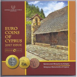 CHYPRE - COFFRET EURO BRILLANT UNIVERSEL 2017 - 8 PIECES (3.88 euros)
