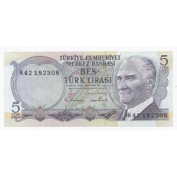 TURKEY - PICK 185 - 5 LIRA - 1970 (1976) - NEUF