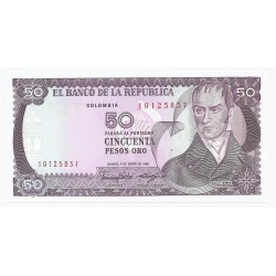 COLOMBIA - PICK 425 b - 50 PESOS ORO - 01.01.1986 - NEUF