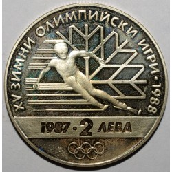 BULGARIE - KM 159 - 2 LEVA 1987 - Jeux Olympiques d'hiver