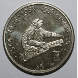 LIBÉRIA - KM 359 - 5 DOLLARS 1997 - ANNÉE DU SINGE